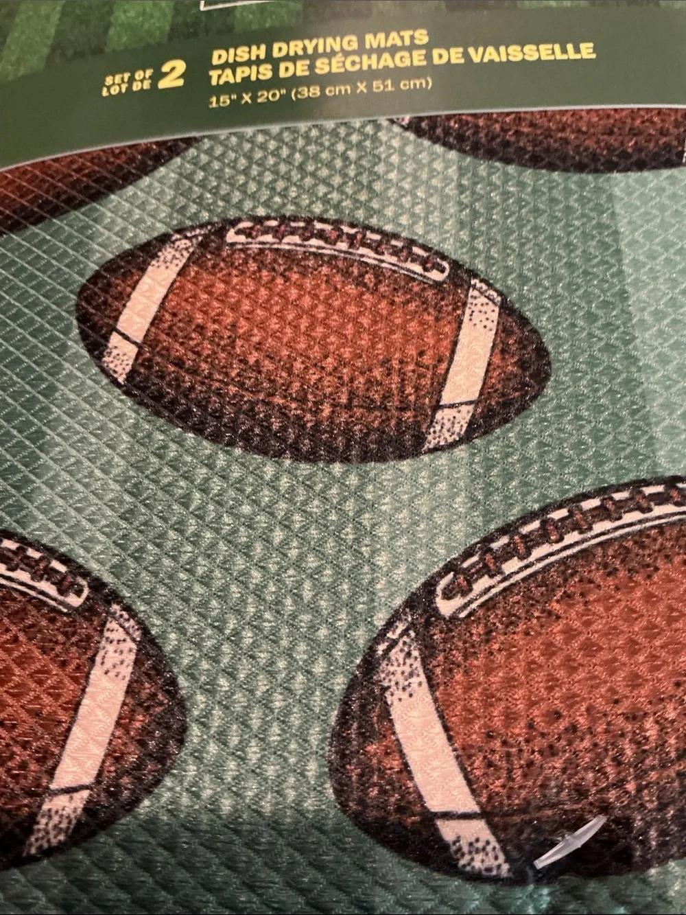 Football Dish Drying Mats - Set of 2